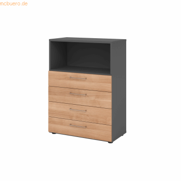 4032062324936 - Regal 3OH 4Schübe gp Nussbaum 4032062324936 Hammerbacher