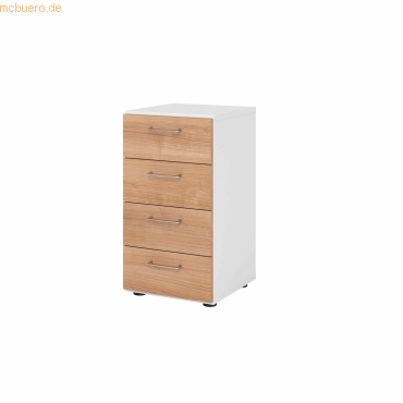 4032062325063 - 924S4 Schubladenschrank nussbaum weiß 4 Schubladen 400 x 420 x 748 cm 4032062325063 - 924S4 Schubladenschrank nussbaum weiß 4 Schubladen 400 x 420 x 748 cm