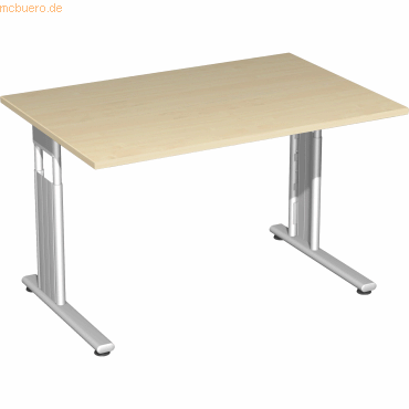 4038933159782 - Schreibtisch Flex S-617102-AS manuell höhenverstellbar 68-82cm (H) 120x80cm (BxT) rechteckig ahorn   Silber 4038933159782 Ge