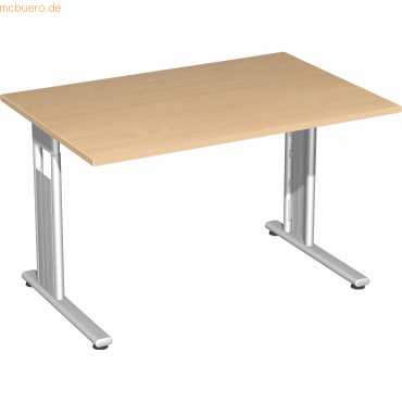 4038933159799 - Schreibtisch Flex S-617102-BS manuell höhenverstellbar 68-82cm (H) 120x80cm (BxT) rechteckig buche Silber 4038933159799 Ge 4038933159799 - Schreibtisch Flex S-617102-BS manuell höhenverstellbar 68-82cm (H) 120x80cm (BxT) rechteckig buche Silber 4038933159799 Ge