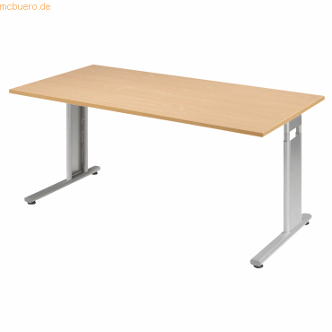 4038933159805 - Schreibtisch Flex S-617103-BS manuell höhenverstellbar 68-82cm (H) 160x80cm (BxT) rechteckig buche Silber 4038933159805 Ge 4038933159805 - Schreibtisch Flex S-617103-BS manuell höhenverstellbar 68-82cm (H) 160x80cm (BxT) rechteckig buche Silber 4038933159805 Ge