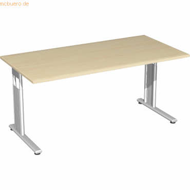 4038933159850 - Schreibtisch C Fuß Flex S-617103-AS manuell höhenverstellbar 68-82cm (H) rechteckig ahorn Silber 4038933159850 Geramöbel 4038933159850 - Schreibtisch C Fuß Flex S-617103-AS manuell höhenverstellbar 68-82cm (H) rechteckig ahorn Silber 4038933159850 Geramöbel