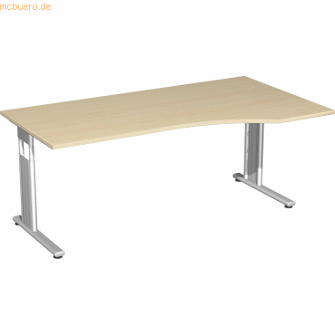 4038933175614 - Schreibtisch Flex S-617305-AS manuell höhenverstellbar 68-82cm (H) 180x100cm (BxT) Freiform ahorn Silber 4038933175614 Ger 4038933175614 - Schreibtisch Flex S-617305-AS manuell höhenverstellbar 68-82cm (H) 180x100cm (BxT) Freiform ahorn Silber 4038933175614 Ger