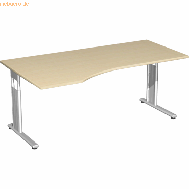 4038933175645 - Schreibtisch Flex S-617306-AS manuell höhenverstellbar 68-82cm (H) 180x100cm (BxT) Freiform ahorn Silber 4038933175645 Ger 4038933175645 - Schreibtisch Flex S-617306-AS manuell höhenverstellbar 68-82cm (H) 180x100cm (BxT) Freiform ahorn Silber 4038933175645 Ger