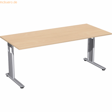 4038933478999 - Schreibtisch Flex S-617146-AS manuell höhenverstellbar 68-82cm (H) 180x80cm (BxT) rechteckig ahorn Silber 4038933478999 Ge 4038933478999 - Schreibtisch Flex S-617146-AS manuell höhenverstellbar 68-82cm (H) 180x80cm (BxT) rechteckig ahorn Silber 4038933478999 Ge