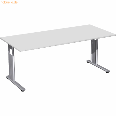 4038933479019 - Schreibtisch Flex S-617146-LS manuell höhenverstellbar 68-82cm (H) 180x80cm (BxT) rechteckig lichtgrau   Silber 403893347901