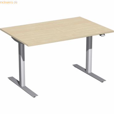 4038933526980 - Sitz-Steh-Schreibtisch Elektro Flex S-08F1208-AS elektrisch höhenverstellbar 65-125cm (H) rechteckig ahorn Silber 403893352 4038933526980 - Sitz-Steh-Schreibtisch Elektro Flex S-08F1208-AS elektrisch höhenverstellbar 65-125cm (H) rechteckig ahorn Silber 403893352