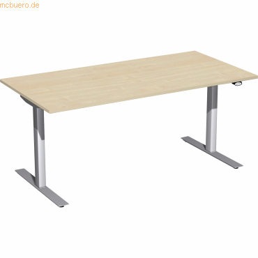 4038933527024 - Sitz-Steh-Schreibtisch Elektro Flex S-08F1608-AS elektrisch höhenverstellbar 65-125cm (H) rechteckig ahorn Silber 403893352 4038933527024 - Sitz-Steh-Schreibtisch Elektro Flex S-08F1608-AS elektrisch höhenverstellbar 65-125cm (H) rechteckig ahorn Silber 403893352