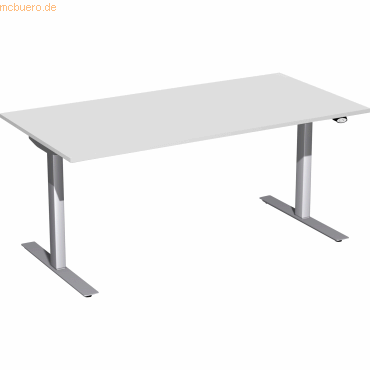 4038933527048 - Sitz-Steh-Schreibtisch Elektro Flex S-08F1608-LS elektrisch höhenverstellbar 65-125cm (H) rechteckig lichtgrau Silber 40389 4038933527048 - Sitz-Steh-Schreibtisch Elektro Flex S-08F1608-LS elektrisch höhenverstellbar 65-125cm (H) rechteckig lichtgrau Silber 40389