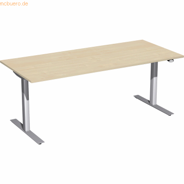 4038933527062 - Sitz-Steh-Schreibtisch Elektro Flex S-08F1808-AS elektrisch höhenverstellbar 65-125cm (H) rechteckig ahorn Silber 403893352 4038933527062 - Sitz-Steh-Schreibtisch Elektro Flex S-08F1808-AS elektrisch höhenverstellbar 65-125cm (H) rechteckig ahorn Silber 403893352