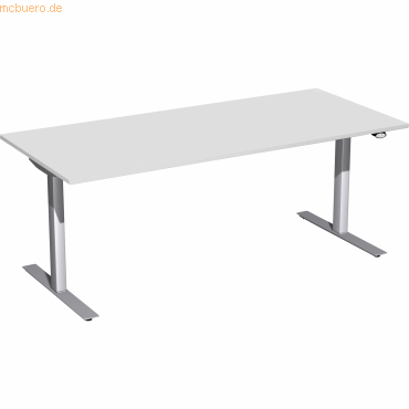 4038933527086 - Sitz-Steh-Schreibtisch Elektro Flex S-08F1808-LS elektrisch höhenverstellbar 65-125cm (H) rechteckig lichtgrau Silber 40389 4038933527086 - Sitz-Steh-Schreibtisch Elektro Flex S-08F1808-LS elektrisch höhenverstellbar 65-125cm (H) rechteckig lichtgrau Silber 40389