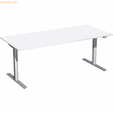 4038933527093 - Sitz-Steh-Schreibtisch Elektro Flex S-08F1808-WS elektrisch höhenverstellbar 65-125cm (H) rechteckig weiß Silber 4038933527 4038933527093 - Sitz-Steh-Schreibtisch Elektro Flex S-08F1808-WS elektrisch höhenverstellbar 65-125cm (H) rechteckig weiß Silber 4038933527