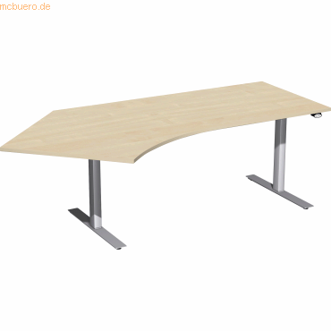 4038933527147 - Sitz-Steh-Schreibtisch Elektro Flex S-08F1615-AS elektrisch höhenverstellbar Freiform ahorn Silber 4038933527147 Geramöbel 4038933527147 - Sitz-Steh-Schreibtisch Elektro Flex S-08F1615-AS elektrisch höhenverstellbar Freiform ahorn Silber 4038933527147 Geramöbel