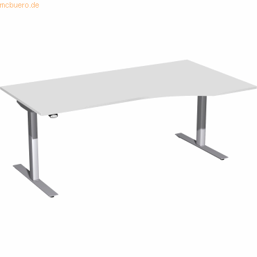 4038933527208 - Sitz-Steh-Schreibtisch Elektro Flex S-08F1811-LS elektrisch höhenverstellbar Freiform lichtgrau Silber 4038933527208 Geram 4038933527208 - Sitz-Steh-Schreibtisch Elektro Flex S-08F1811-LS elektrisch höhenverstellbar Freiform lichtgrau Silber 4038933527208 Geram