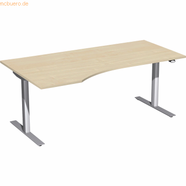 4038933527222 - Sitz-Steh-Schreibtisch Elektro Flex S-08F1812-AS elektrisch höhenverstellbar Freiform ahorn Silber 4038933527222 Geramöbel 4038933527222 - Sitz-Steh-Schreibtisch Elektro Flex S-08F1812-AS elektrisch höhenverstellbar Freiform ahorn Silber 4038933527222 Geramöbel
