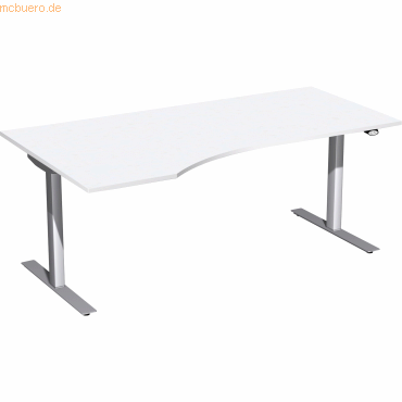 4038933527260 - Sitz-Steh-Schreibtisch Elektro Flex S-08F1812-WS elektrisch höhenverstellbar Freiform weiß Silber 4038933527260 Geramöbel 4038933527260 - Sitz-Steh-Schreibtisch Elektro Flex S-08F1812-WS elektrisch höhenverstellbar Freiform weiß Silber 4038933527260 Geramöbel
