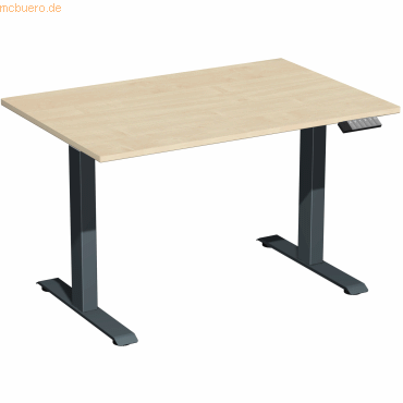 4038933543758 - Sitz-Steh-Schreibtisch Elevate Basic S-08J1208-AA elektrisch höhenverstellbar 73-123cm (H) 120x80cm (BxT) rechteckig ahorn 4038933543758 - Sitz-Steh-Schreibtisch Elevate Basic S-08J1208-AA elektrisch höhenverstellbar 73-123cm (H) 120x80cm (BxT) rechteckig ahorn