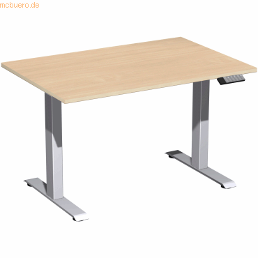 4038933543772 - Sitz-Steh-Schreibtisch Elevate Basic S-08J1208-BS elektrisch höhenverstellbar 73-123cm (H) 120x80cm (BxT) rechteckig buche  