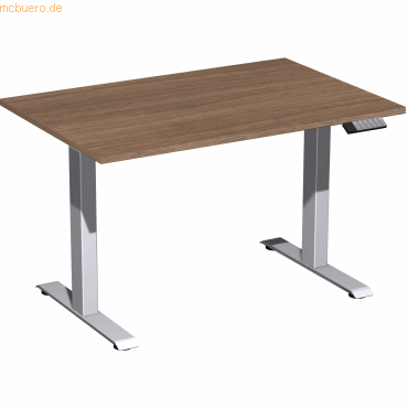 4038933543895 - Schreibtisch Elevate Basic N-08J1208-NS elektrisch höhenverstellbar 73-123cm (H) rechteckig nussbaum silber 4038933543895 4038933543895 - Schreibtisch Elevate Basic N-08J1208-NS elektrisch höhenverstellbar 73-123cm (H) rechteckig nussbaum silber 4038933543895