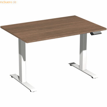 4038933543918 - Schreibtisch Elevate Basic N-08J1208-NW elektrisch höhenverstellbar 73-123cm (H) rechteckig nussbaum weiß 4038933543918 Ge 4038933543918 - Schreibtisch Elevate Basic N-08J1208-NW elektrisch höhenverstellbar 73-123cm (H) rechteckig nussbaum weiß 4038933543918 Ge