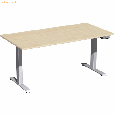 4038933543925 - Sitz-Steh-Schreibtisch Elevate Basic S-08J1608-AS elektrisch höhenverstellbar 73-123cm (H) 160x80cm (BxT) rechteckig ahorn 4038933543925 - Sitz-Steh-Schreibtisch Elevate Basic S-08J1608-AS elektrisch höhenverstellbar 73-123cm (H) 160x80cm (BxT) rechteckig ahorn