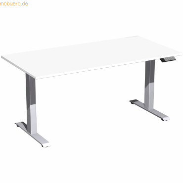 4038933544014 - Sitz-Steh-Schreibtisch Elevate Basic S-08J1608-WS elektrisch höhenverstellbar 73-123cm (H) 160x80cm (BxT) rechteckig weiß 4038933544014 - Sitz-Steh-Schreibtisch Elevate Basic S-08J1608-WS elektrisch höhenverstellbar 73-123cm (H) 160x80cm (BxT) rechteckig weiß