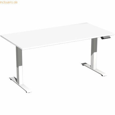 4038933544038 - Sitz-Steh-Schreibtisch Elevate Basic S-08J1608-WW elektrisch höhenverstellbar 73-123cm (H) 160x80cm (BxT) rechteckig weiß 4038933544038 - Sitz-Steh-Schreibtisch Elevate Basic S-08J1608-WW elektrisch höhenverstellbar 73-123cm (H) 160x80cm (BxT) rechteckig weiß
