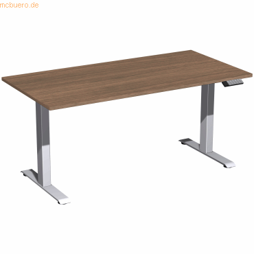4038933544076 - Schreibtisch Elevate Basic N-08J1608-NS elektrisch höhenverstellbar 73-123cm (H) rechteckig nussbaum silber 4038933544076 4038933544076 - Schreibtisch Elevate Basic N-08J1608-NS elektrisch höhenverstellbar 73-123cm (H) rechteckig nussbaum silber 4038933544076