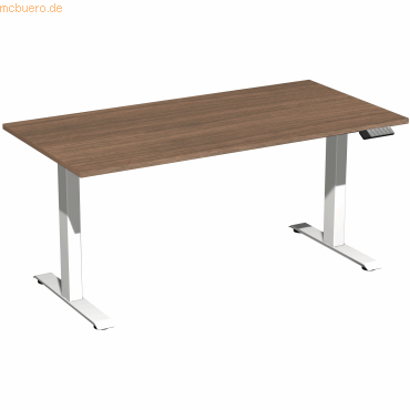 4038933544090 - Schreibtisch Elevate Basic N-08J1608-NW elektrisch höhenverstellbar 73-123cm (H) rechteckig nussbaum weiß 4038933544090 Ge 4038933544090 - Schreibtisch Elevate Basic N-08J1608-NW elektrisch höhenverstellbar 73-123cm (H) rechteckig nussbaum weiß 4038933544090 Ge