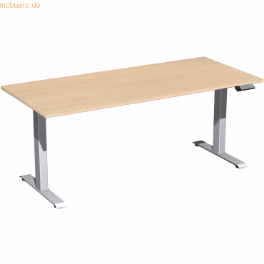 4038933544137 - Sitz-Steh-Schreibtisch Elevate Basic S-08J1808-BS elektrisch höhenverstellbar 73-123cm (H) 180x80cm (BxT) rechteckig buche 4038933544137 - Sitz-Steh-Schreibtisch Elevate Basic S-08J1808-BS elektrisch höhenverstellbar 73-123cm (H) 180x80cm (BxT) rechteckig buche
