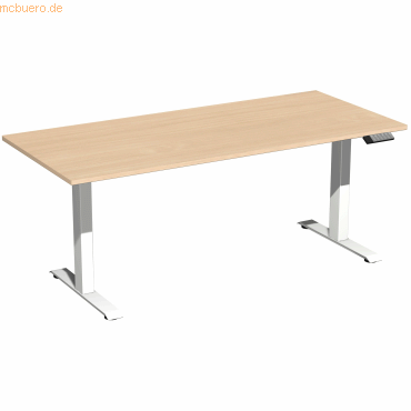 4038933544151 - Sitz-Steh-Schreibtisch Elevate Basic S-08J1808-BW elektrisch höhenverstellbar 73-123cm (H) 180x80cm (BxT) rechteckig buche 4038933544151 - Sitz-Steh-Schreibtisch Elevate Basic S-08J1808-BW elektrisch höhenverstellbar 73-123cm (H) 180x80cm (BxT) rechteckig buche