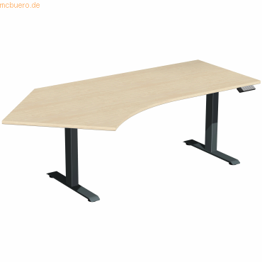 4038933544298 - Sitz-Steh-Schreibtisch Elevate Basic S-08J1615-AA elektrisch höhenverstellbar 73-123cm (H) 2166x113cm (BxT) Freiform ahorn 4038933544298 - Sitz-Steh-Schreibtisch Elevate Basic S-08J1615-AA elektrisch höhenverstellbar 73-123cm (H) 2166x113cm (BxT) Freiform ahorn