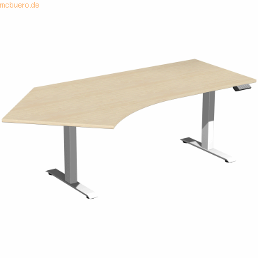 4038933544304 - Sitz-Steh-Schreibtisch Elevate Basic S-08J1615-AW elektrisch höhenverstellbar 73-123cm (H) 2166x113cm (BxT) Freiform ahorn 4038933544304 - Sitz-Steh-Schreibtisch Elevate Basic S-08J1615-AW elektrisch höhenverstellbar 73-123cm (H) 2166x113cm (BxT) Freiform ahorn