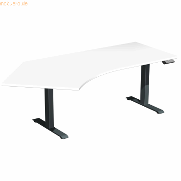 4038933544380 - Sitz-Steh-Schreibtisch Elevate Basic S-08J1615-WA elektrisch höhenverstellbar 73-123cm (H) 2166x113cm (BxT) Freiform weiß 4038933544380 - Sitz-Steh-Schreibtisch Elevate Basic S-08J1615-WA elektrisch höhenverstellbar 73-123cm (H) 2166x113cm (BxT) Freiform weiß