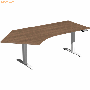 4038933544458 - Schreibtisch Elevate Basic N-08J1615-NW elektrisch höhenverstellbar 73-123cm (H) Freiform nussbaum weiß 4038933544458 Gera 4038933544458 - Schreibtisch Elevate Basic N-08J1615-NW elektrisch höhenverstellbar 73-123cm (H) Freiform nussbaum weiß 4038933544458 Gera