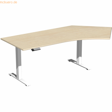 4038933544489 - Sitz-Steh-Schreibtisch Elevate Basic S-08J1616-AW elektrisch höhenverstellbar 73-123cm (H) 2166x113cm (BxT) Freiform ahorn 4038933544489 - Sitz-Steh-Schreibtisch Elevate Basic S-08J1616-AW elektrisch höhenverstellbar 73-123cm (H) 2166x113cm (BxT) Freiform ahorn