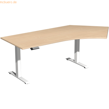 4038933544519 - Sitz-Steh-Schreibtisch Elevate Basic S-08J1616-BW elektrisch höhenverstellbar 73-123cm (H) 2166x113cm (BxT) Freiform buche 4038933544519 - Sitz-Steh-Schreibtisch Elevate Basic S-08J1616-BW elektrisch höhenverstellbar 73-123cm (H) 2166x113cm (BxT) Freiform buche