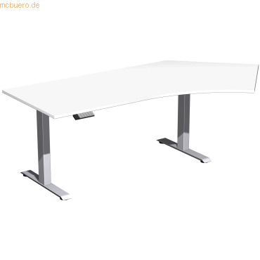 4038933544557 - Sitz-Steh-Schreibtisch Elevate Basic S-08J1616-WS elektrisch höhenverstellbar 73-123cm (H) 2166x113cm (BxT) Freiform weiß 4038933544557 - Sitz-Steh-Schreibtisch Elevate Basic S-08J1616-WS elektrisch höhenverstellbar 73-123cm (H) 2166x113cm (BxT) Freiform weiß