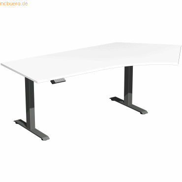 4038933544564 - Sitz-Steh-Schreibtisch Elevate Basic S-08J1616-WA elektrisch höhenverstellbar 73-123cm (H) 2166x113cm (BxT) Freiform weiß 4038933544564 - Sitz-Steh-Schreibtisch Elevate Basic S-08J1616-WA elektrisch höhenverstellbar 73-123cm (H) 2166x113cm (BxT) Freiform weiß