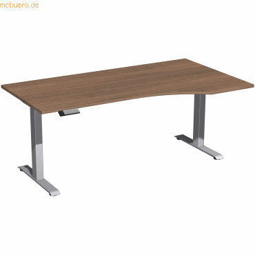 4038933544793 - Schreibtisch Elevate Basic N-08J1811-NS elektrisch höhenverstellbar 73-123cm (H) Freiform nussbaum silber 4038933544793 Ge 4038933544793 - Schreibtisch Elevate Basic N-08J1811-NS elektrisch höhenverstellbar 73-123cm (H) Freiform nussbaum silber 4038933544793 Ge