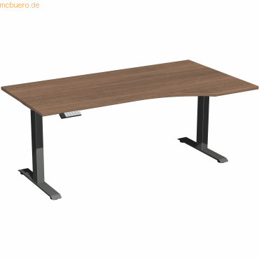 4038933544809 - Schreibtisch Elevate Basic N-08J1811-NA elektrisch höhenverstellbar 73-123cm (H) Freiform nussbaum anthrazit 4038933544809 4038933544809 - Schreibtisch Elevate Basic N-08J1811-NA elektrisch höhenverstellbar 73-123cm (H) Freiform nussbaum anthrazit 4038933544809