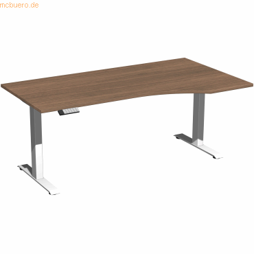 4038933544816 - Schreibtisch Elevate Basic N-08J1811-NW elektrisch höhenverstellbar 73-123cm (H) Freiform nussbaum weiß 4038933544816 Gera 4038933544816 - Schreibtisch Elevate Basic N-08J1811-NW elektrisch höhenverstellbar 73-123cm (H) Freiform nussbaum weiß 4038933544816 Gera
