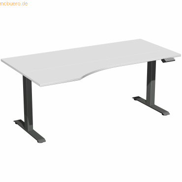 4038933544892 - Sitz-Steh-Schreibtisch Elevate Basic S-08J1812-LA elektrisch höhenverstellbar 73-123cm (H) 180x100cm (BxT) Freiform lichtgr 4038933544892 - Sitz-Steh-Schreibtisch Elevate Basic S-08J1812-LA elektrisch höhenverstellbar 73-123cm (H) 180x100cm (BxT) Freiform lichtgr