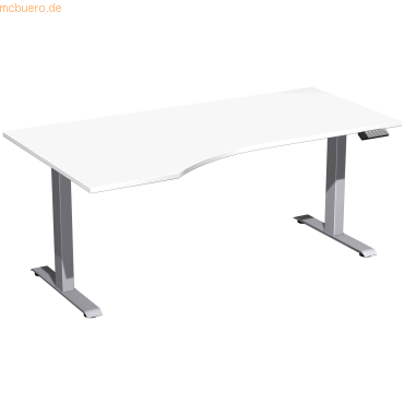4038933544915 - Sitz-Steh-Schreibtisch Elevate Basic S-08J1812-WS elektrisch höhenverstellbar 73-123cm (H) 180x100cm (BxT) Freiform weiß S 4038933544915 - Sitz-Steh-Schreibtisch Elevate Basic S-08J1812-WS elektrisch höhenverstellbar 73-123cm (H) 180x100cm (BxT) Freiform weiß S