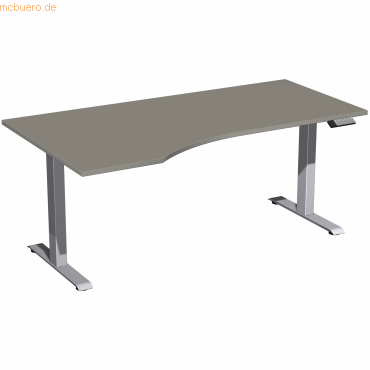 4038933544946 - Schreibtisch Elevate Basic N-08J1812-OS elektrisch höhenverstellbar 73-123cm (H) Freiform onyx silber 4038933544946 Geramö 4038933544946 - Schreibtisch Elevate Basic N-08J1812-OS elektrisch höhenverstellbar 73-123cm (H) Freiform onyx silber 4038933544946 Geramö