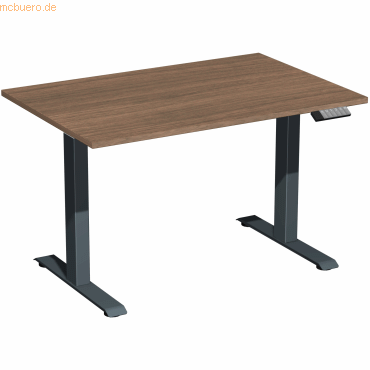 4038933545165 - Schreibtisch Elevate Plus N-08K1208-NA elektrisch höhenverstellbar 63-128cm (H) rechteckig nussbaum anthrazit 403893354516 4038933545165 - Schreibtisch Elevate Plus N-08K1208-NA elektrisch höhenverstellbar 63-128cm (H) rechteckig nussbaum anthrazit 403893354516