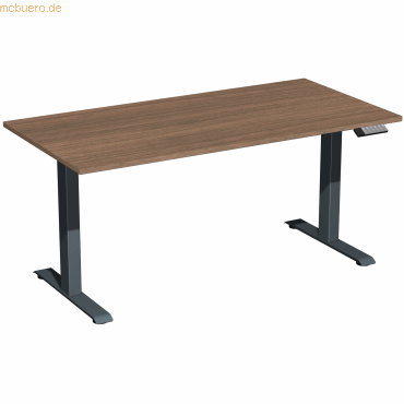 4038933545349 - Schreibtisch Elevate Plus N-08K1608-NA elektrisch höhenverstellbar 63-128cm (H) rechteckig nussbaum   anthrazit 403893354534
