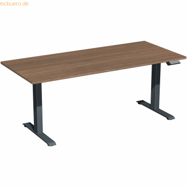 4038933545523 - Schreibtisch Elevate Plus N-08K1808-NA elektrisch höhenverstellbar 63-128cm (H) rechteckig nussbaum anthrazit 403893354552 4038933545523 - Schreibtisch Elevate Plus N-08K1808-NA elektrisch höhenverstellbar 63-128cm (H) rechteckig nussbaum anthrazit 403893354552