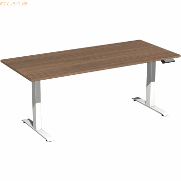 4038933545530 - Schreibtisch Elevate Plus N-08K1808-NW elektrisch höhenverstellbar 63-128cm (H) rechteckig nussbaum weiß 4038933545530 Ger 4038933545530 - Schreibtisch Elevate Plus N-08K1808-NW elektrisch höhenverstellbar 63-128cm (H) rechteckig nussbaum weiß 4038933545530 Ger