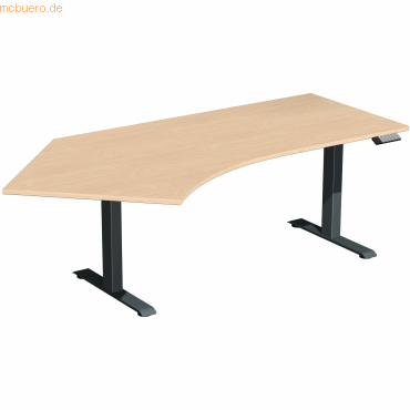 4038933545585 - Sitz-Steh-Schreibtisch Elevate Plus S-08K1615-BA elektrisch höhenverstellbar 63-128cm (H) 2166x113cm (BxT) Freiform buche 4038933545585 - Sitz-Steh-Schreibtisch Elevate Plus S-08K1615-BA elektrisch höhenverstellbar 63-128cm (H) 2166x113cm (BxT) Freiform buche